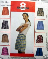 3613  MCCALLS 8 GR8 CUTIE SHORTER LO-RISE A-SKORTS PATTERN 6-12,14-20 CHOICE